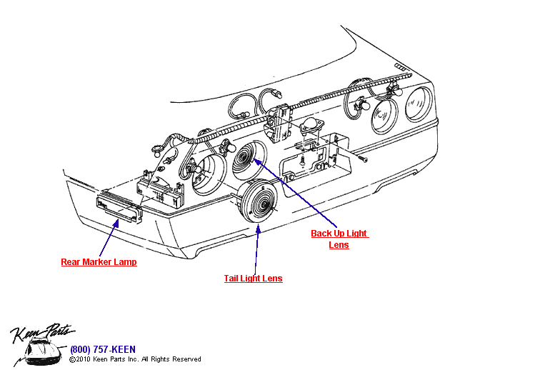 Rear Lights Diagram for a 2014 Corvette