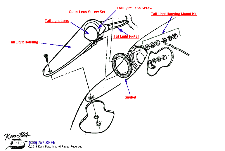 Tail Light Diagram for a 1958 Corvette
