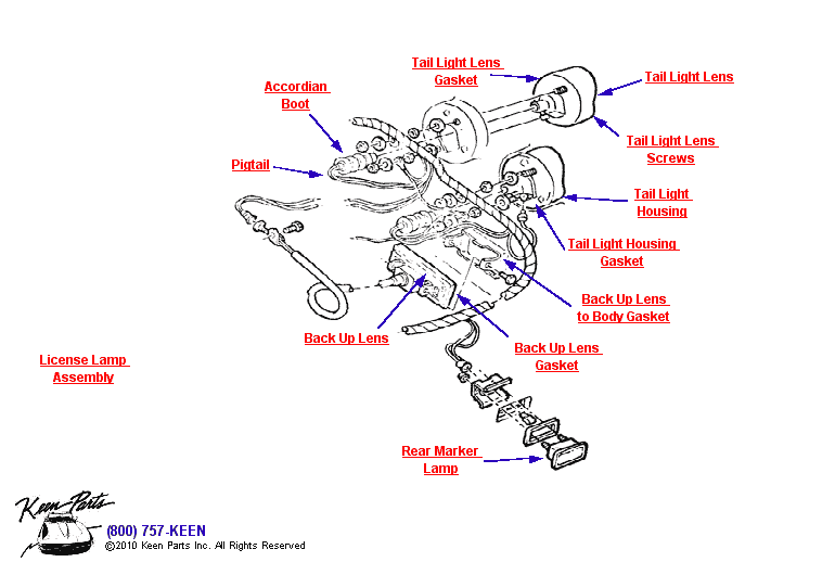 Tail Lights Diagram for a 2023 Corvette