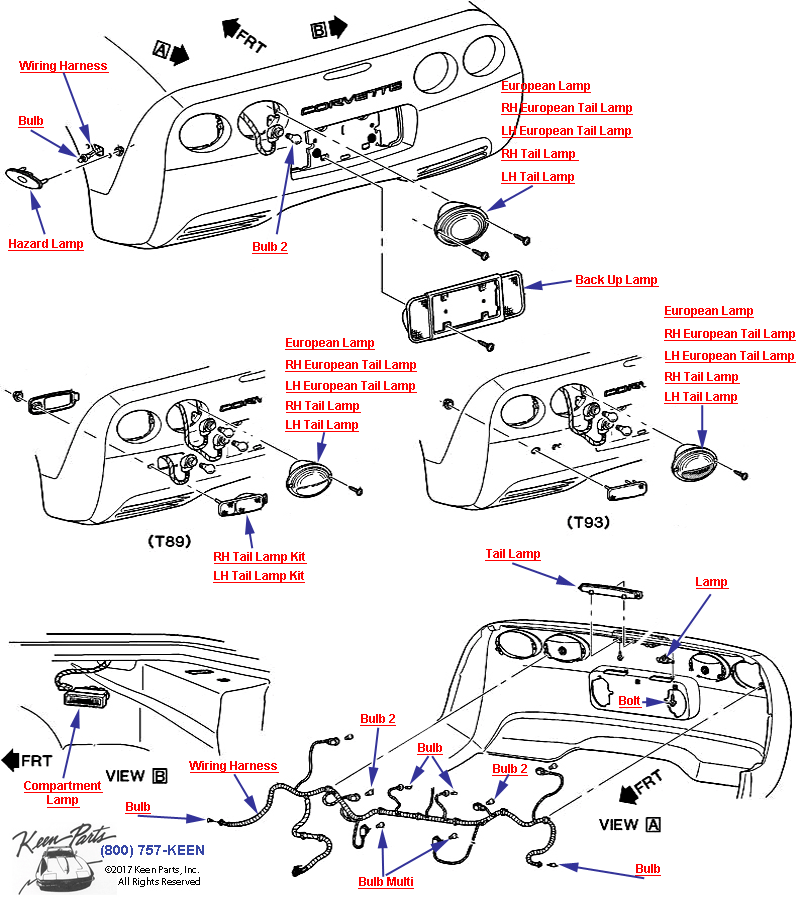 Lamps / Rear Diagram for a 2004 Corvette
