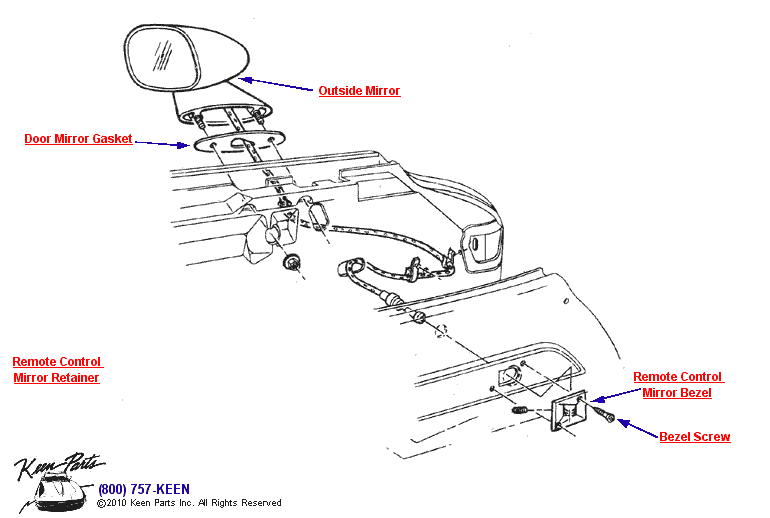Remote Control Mirror Diagram for a 2003 Corvette