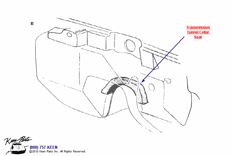 Trans Tunnel Collar Seal Diagram for a 1980 Corvette