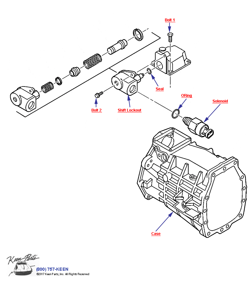 6-Speed Manual Transmisison Reverse Lockout Diagram for a 1985 Corvette