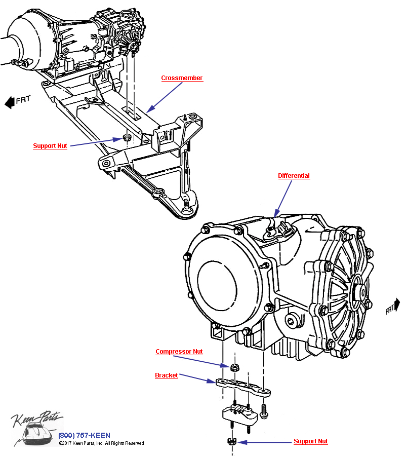 Transaxle Mounting Diagram for a 2003 Corvette