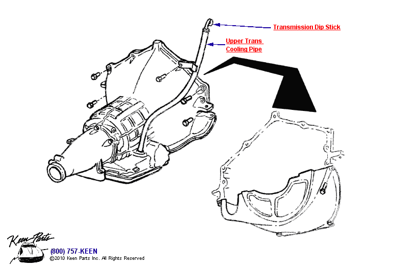 Trans Filler Tube Diagram for a 1976 Corvette
