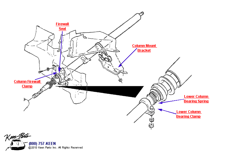 Column Jacket &amp; Support Diagram for a 2007 Corvette