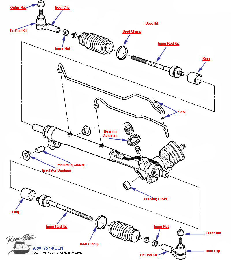 Steering Gear Assembly Diagram for a 1973 Corvette