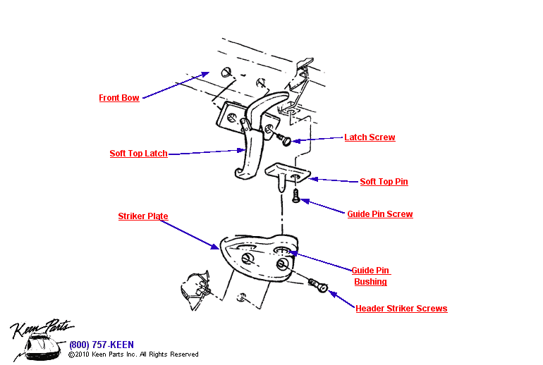 Front Lock &amp; Striker Diagram for a 2010 Corvette
