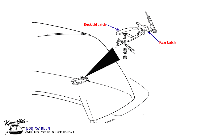 Rear Latch Diagram for a 2022 Corvette