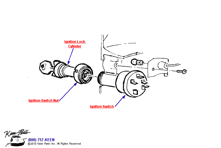 Ignition Switch Diagram for a 1954 Corvette