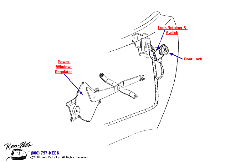 Door Lock Diagram for a 1962 Corvette