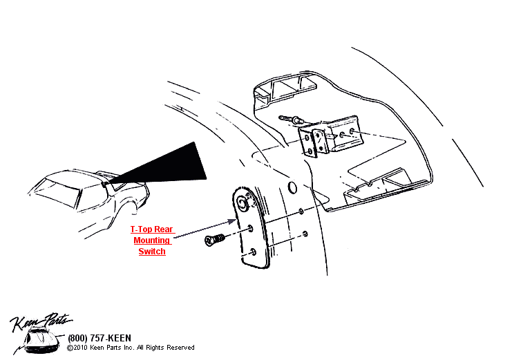 T-Top Mounting Switch Diagram for a 1976 Corvette