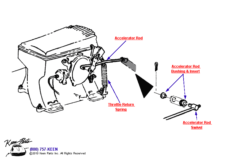 Fuel Injection Accelerator &amp; Linkage Diagram for a 1965 Corvette