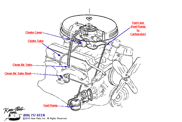 Carburetor &amp; Fuel Line Diagram for a 1961 Corvette