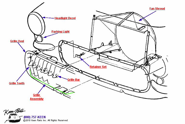 Grille Diagram for a 1978 Corvette