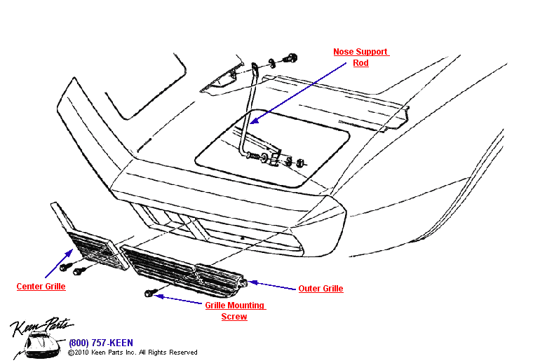Grille Diagram for a 2018 Corvette