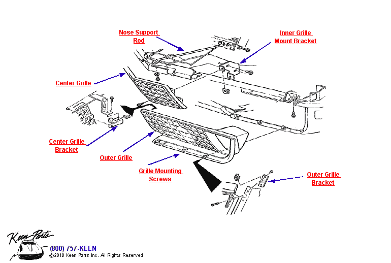 Grille Diagram for a 1973 Corvette