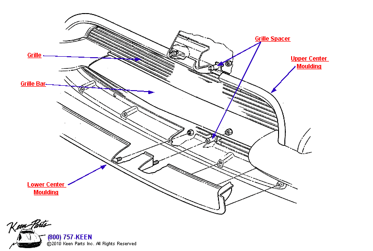 Grille Diagram for a 1959 Corvette