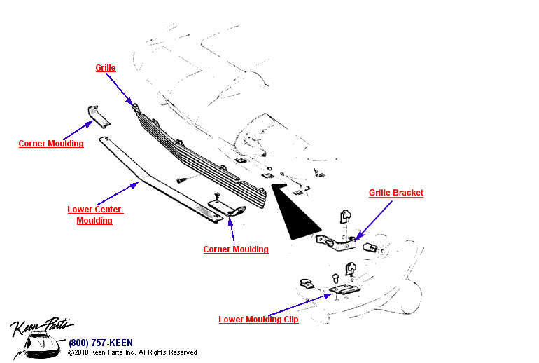 Grille &amp; Moulding Diagram for a 2023 Corvette