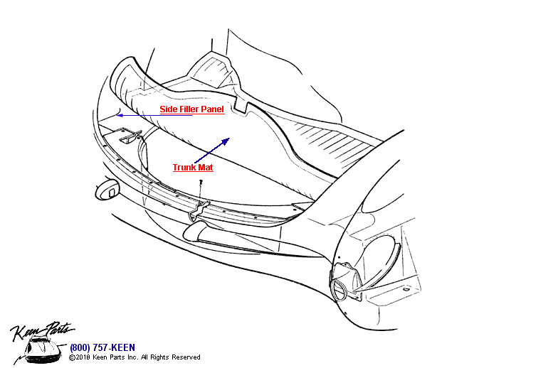 Trunk Mat Diagram for a 1961 Corvette