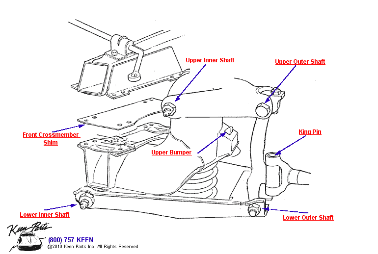 Front Control Arms Diagram for a C1 Corvette