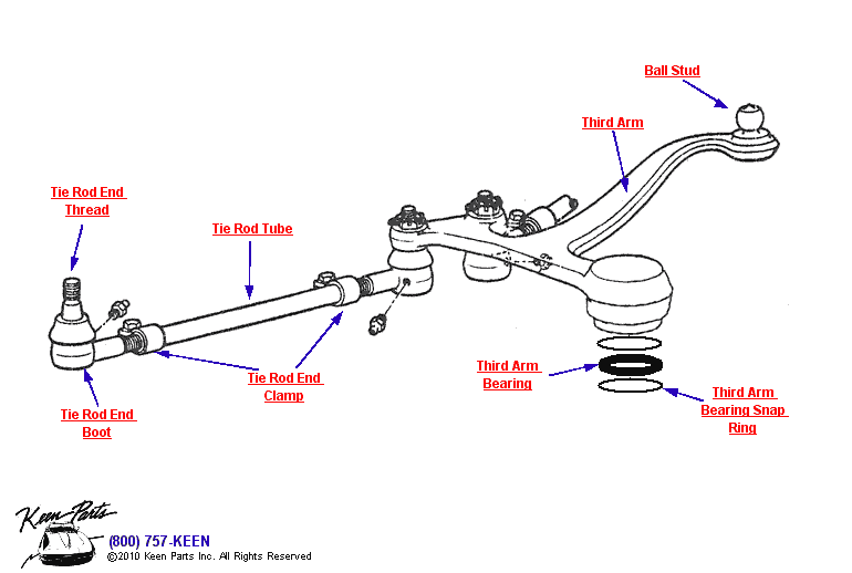 Steering Assembly Diagram for a 1957 Corvette