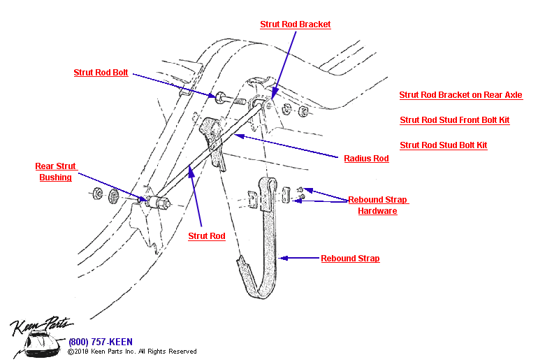 Rebound Strap &amp; Rear Strut Diagram for a 1962 Corvette