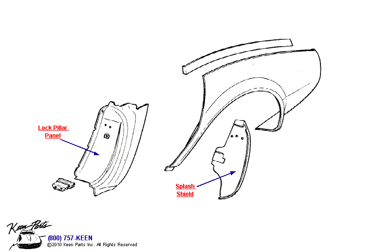 Splash Shields Diagram for a 1982 Corvette