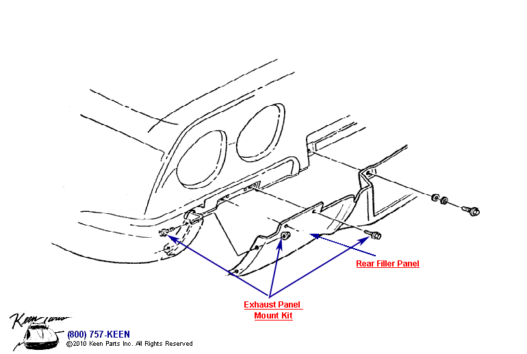 Rear Filler Panel Diagram for a 1974 Corvette