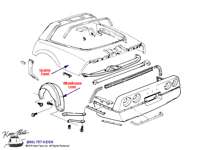 Rear Body Diagram for a 1990 Corvette