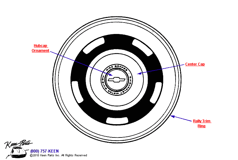 Disc Brake Hub Caps Diagram for a 1967 Corvette