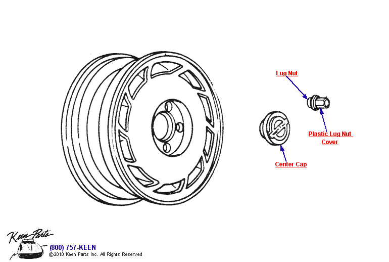Wheel &amp; Lug Nuts Diagram for a 1990 Corvette