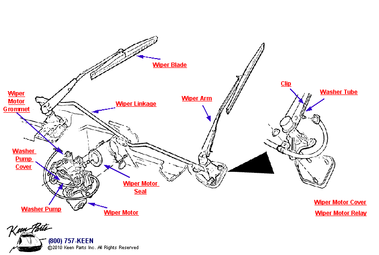 Wiper Assembly Diagram for a 1971 Corvette