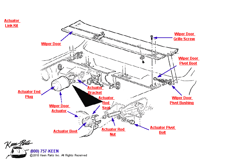Wiper Door &amp; Actuator Diagram for a 2008 Corvette