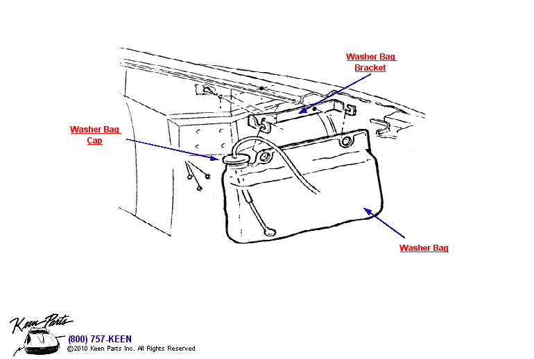 Washer Bag with AC Diagram for a 1975 Corvette