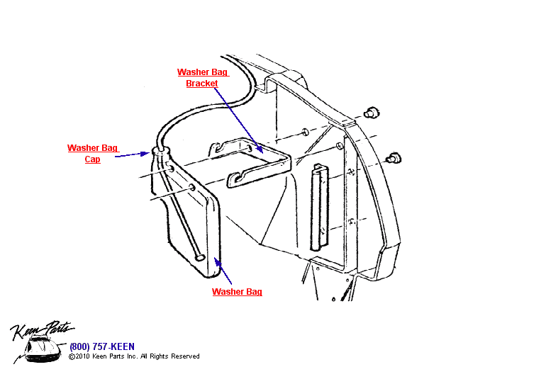 Washer Bag with AC Diagram for a 1982 Corvette
