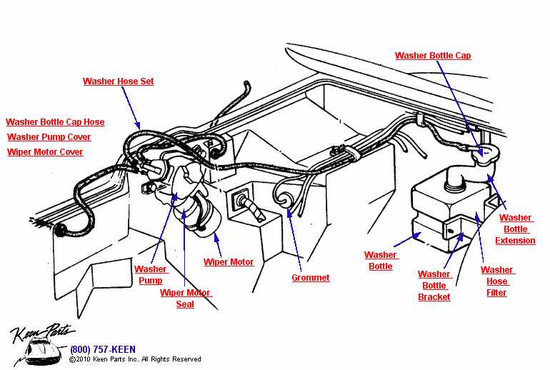 Wiper &amp; Washer System Diagram for a 1974 Corvette