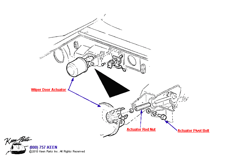 Wiper Door Actuator Diagram for a 1968 Corvette