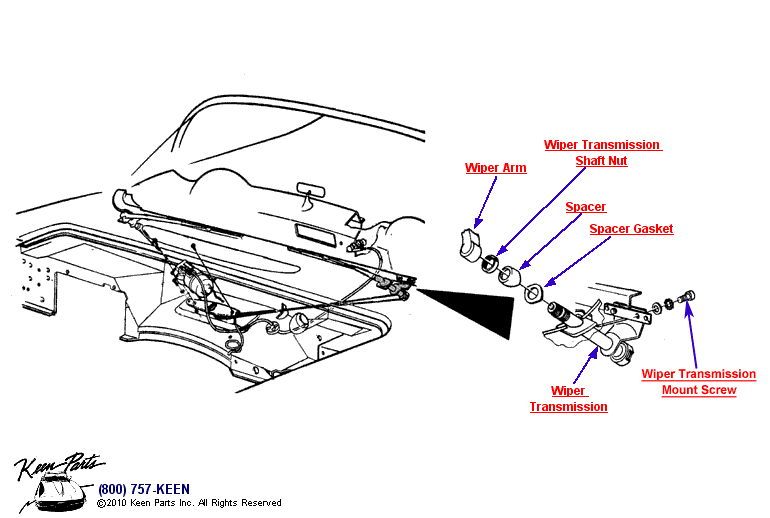 Wiper System Diagram for a 1953 Corvette