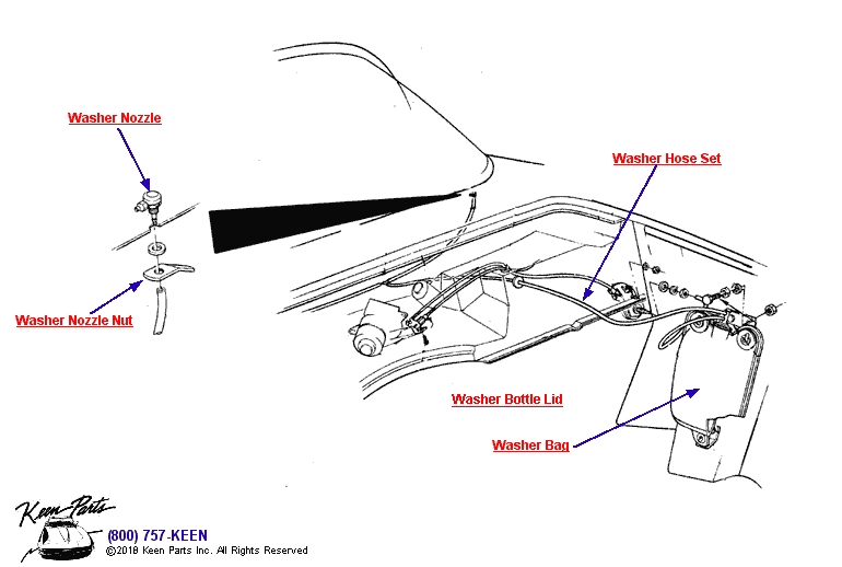 Washer System Diagram for a 1957 Corvette
