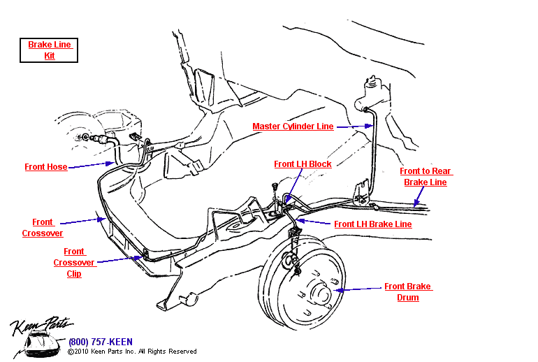 1964 Corvette Front Brake Lines Parts Parts & Accessories for Corvettes