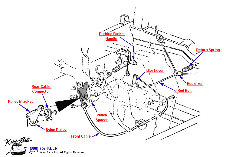 Parking Brake System Diagram for a 1962 Corvette