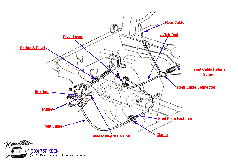 Parking Brake Assembly Diagram for a 2014 Corvette