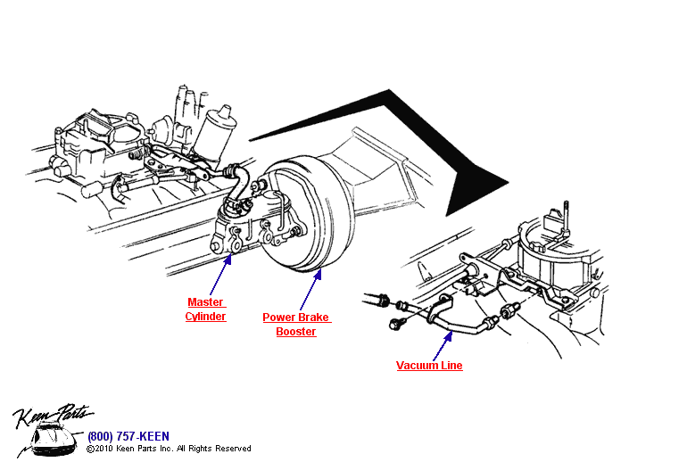 Power Brake Vacuum Line Diagram for a 1976 Corvette