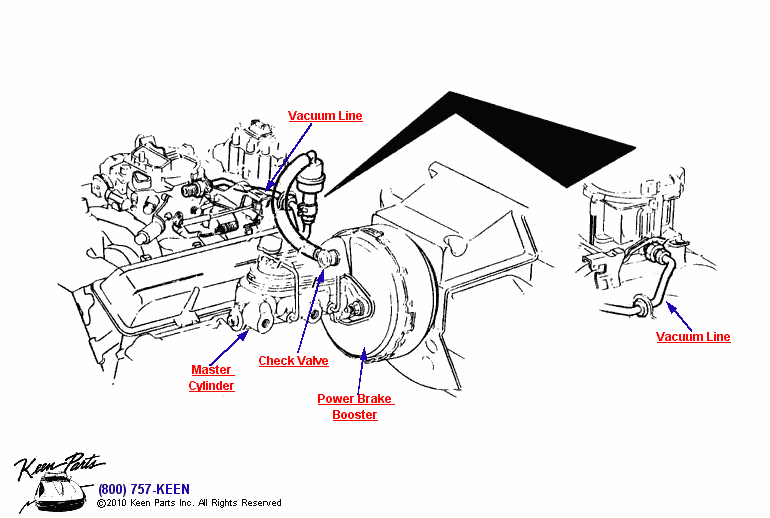 Power Brake Booster Diagram for a 1973 Corvette
