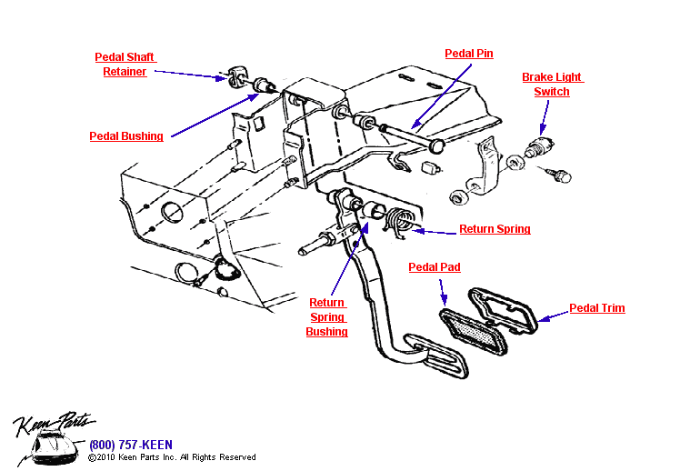 Brake Pedal Diagram for a 1976 Corvette