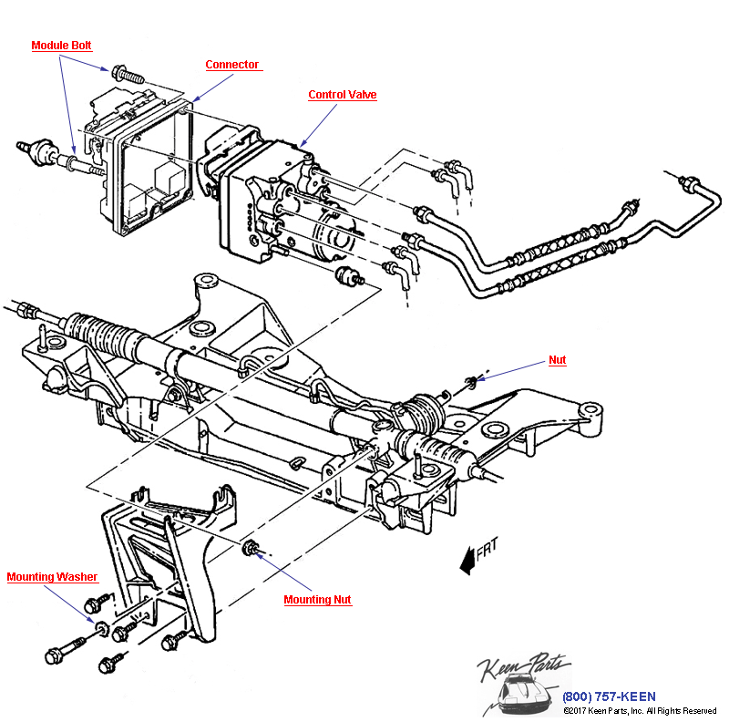Brake Control Mod Valve &amp; Mounting Diagram for a 2003 Corvette