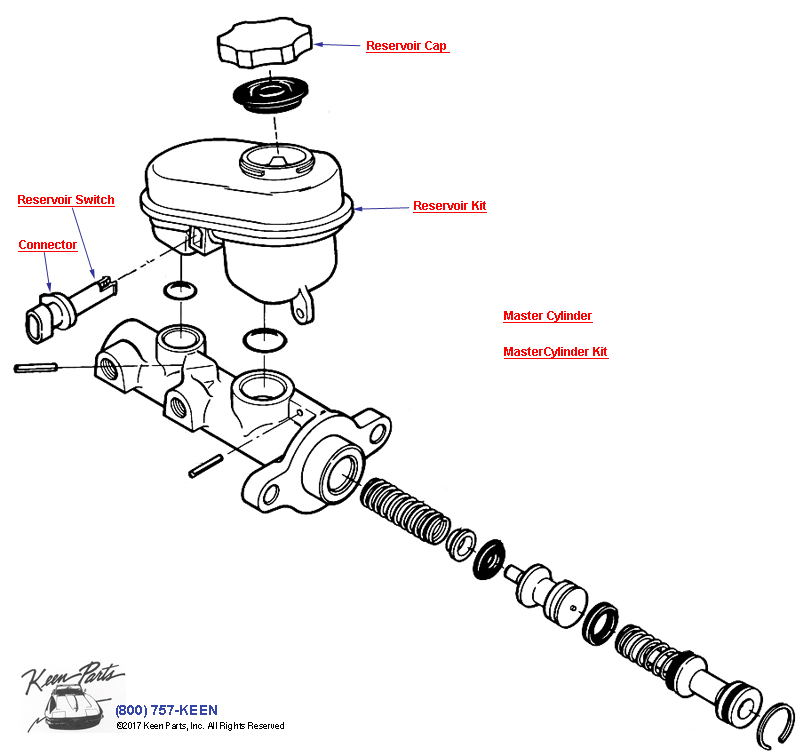 Brake Master Cylinder Diagram for a 2000 Corvette