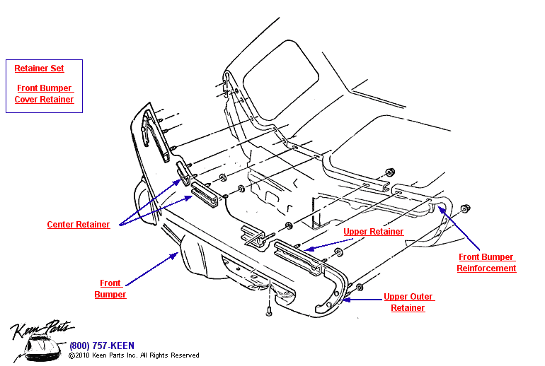 Front Bumper Diagram for a 1994 Corvette