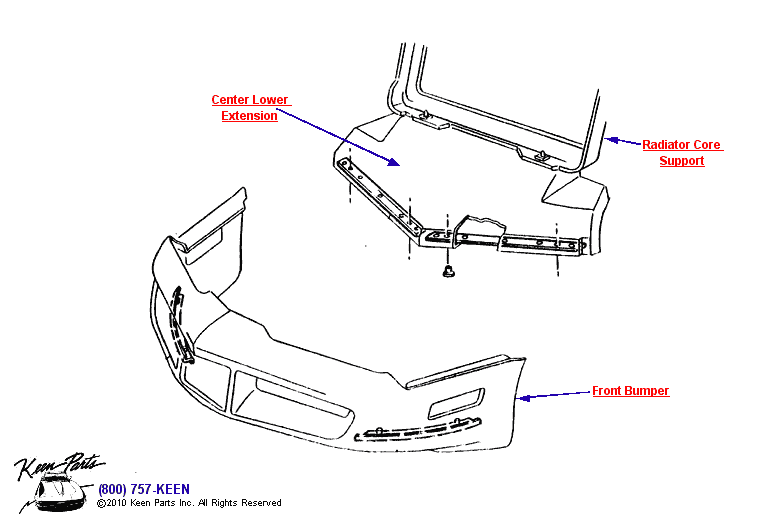 Front Bumper Diagram for a 2011 Corvette